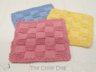 checkered-knit-washcloth-set